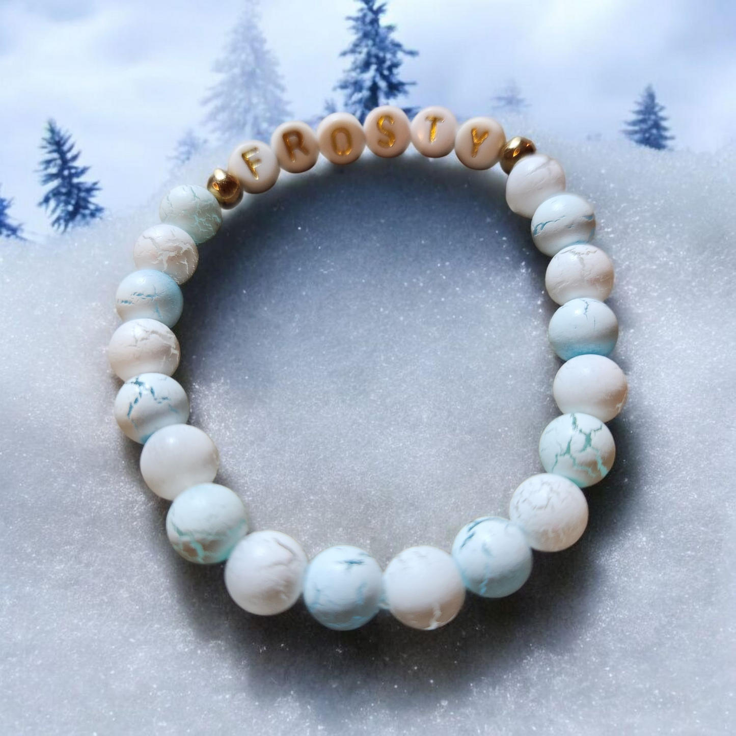 White Frosty Beaded Bracelet