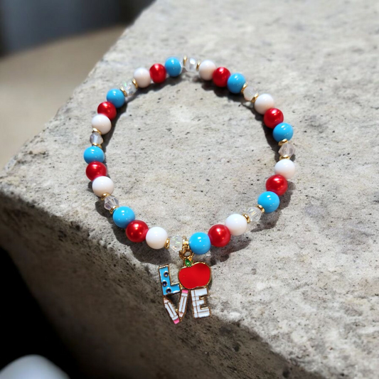 Red, White And Blue Teacher Bracelet