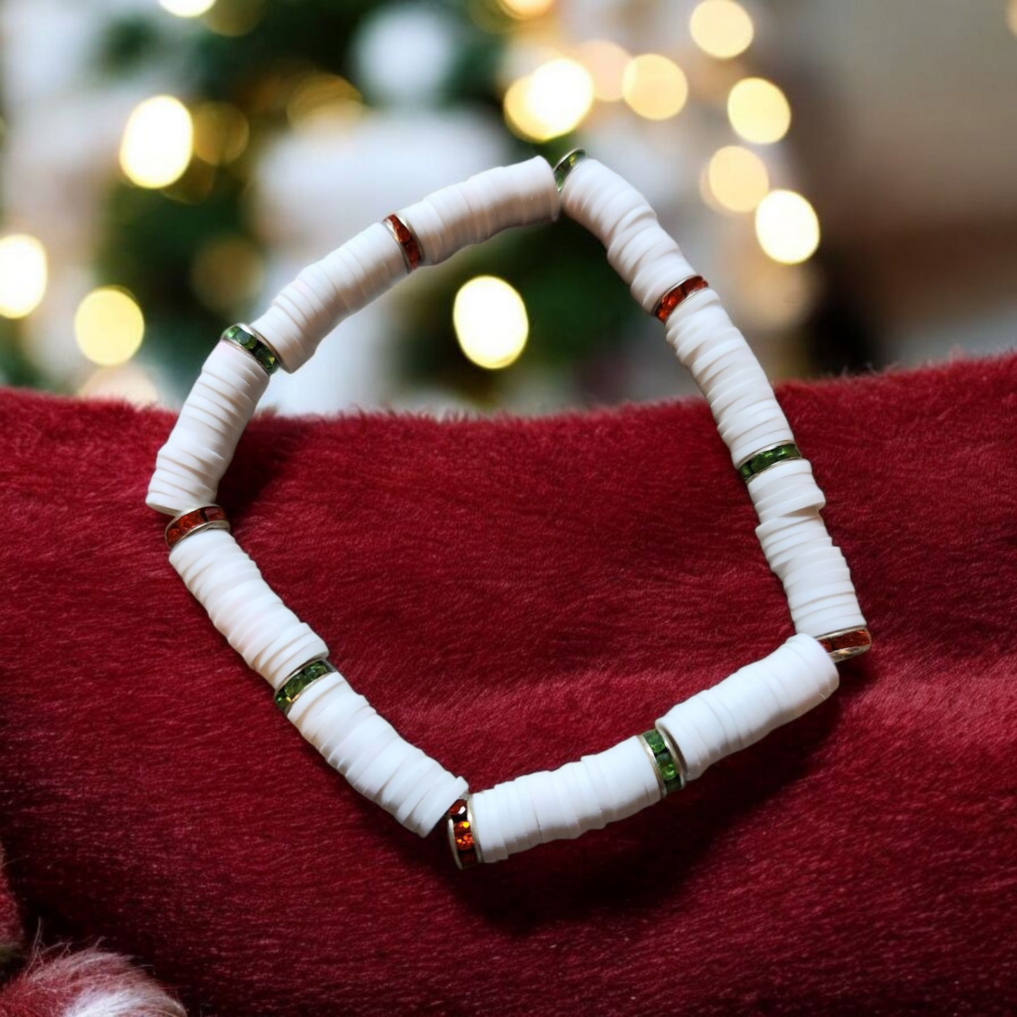 White Clay Bead Bracelet