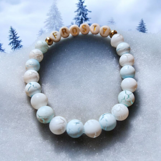 White Frosty Beaded Bracelet